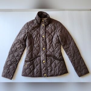 Tom Joule Showerproof Diamond Quilted Jacket Saddle Brown Women's Size 4